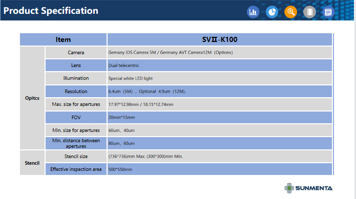 Sunmenta automatic AOI Machine SMT Inspection System SVII-K100 for 736*736mm stencil testing