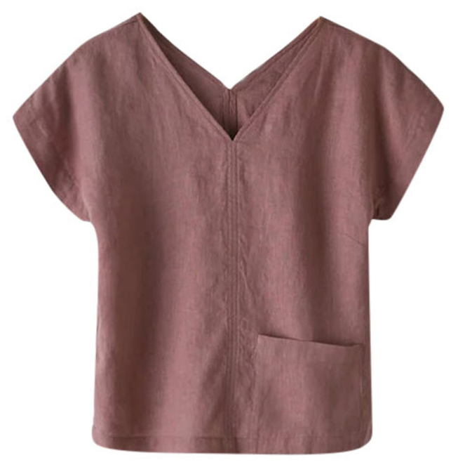 Multi Colored Women'S Short Sleeve V Neck T Shirts Casual Style Breathable