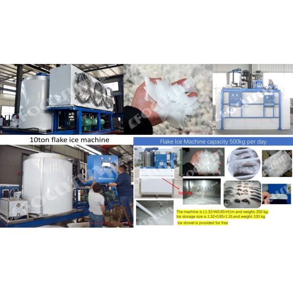 Automatic Flake Ice Machine with 5 Tons Capacity and Overseas Engineers Instructions