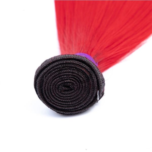 #T1B/Red Straight Remy Human Hair Bundles Sew In Weave Bundles Brazilian Bundle Deals