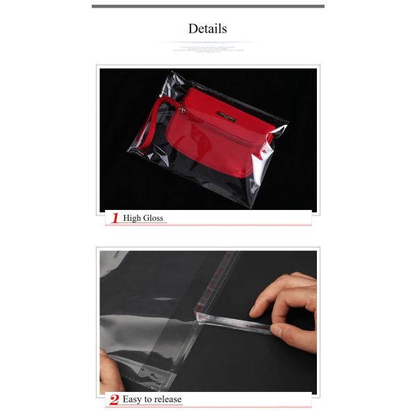 Width 35cm 14 Lengths Clear Long Self Adhesive Sealing Cello Bags Thick Plastic Opp Bags for Chocolate Pretzel