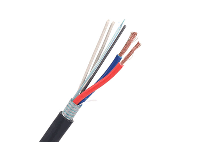 High Speed Transmission 10.2mm Hybrid Optical Fiber Cable , 8 Core Hybrid Power Cable