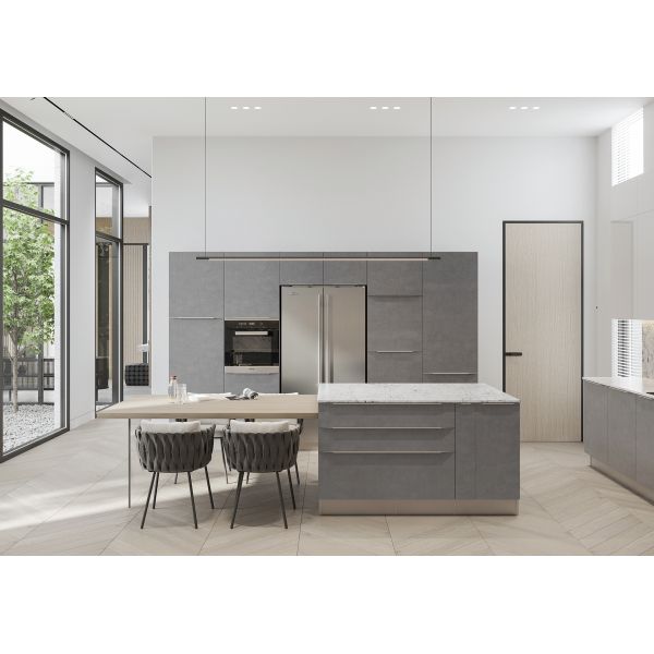 Assemble Custom L Shaped Lacquer White Shaker Kitchen Cabinets