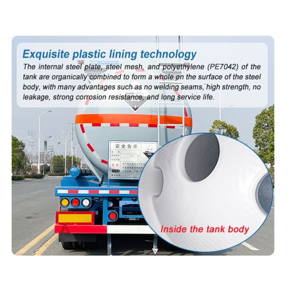 3 axles Large Tank Semi Trailer For Dangerous Chemical Liquid Transport 32T Max Payload