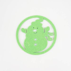 Quality 4mm Thickness Moisture Proof 10cm Christmas Felt Coasters for sale