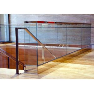 8mm Clear Balustrade Glass Staircase Railing , Sound Insulation