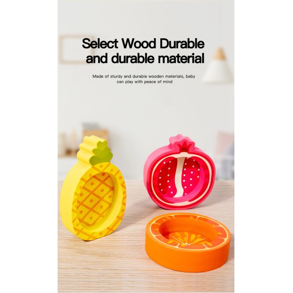 Wholesale Fruit Color Matching Bead Game Wooden Kitchen Toy Pretend Play Toy Early Educational Toys