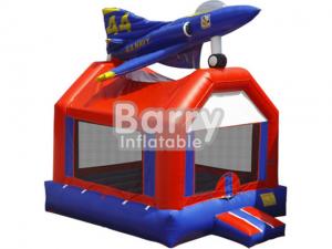 Quality Safety Kids Playground Plane Inflatable Bouncers Easily Assemble / Packing for sale
