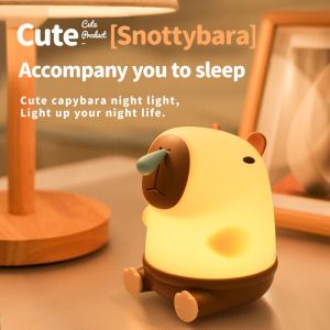 Cute Snottybara Table Lamp Animal Rechargeable Creative Cartoon Capybara