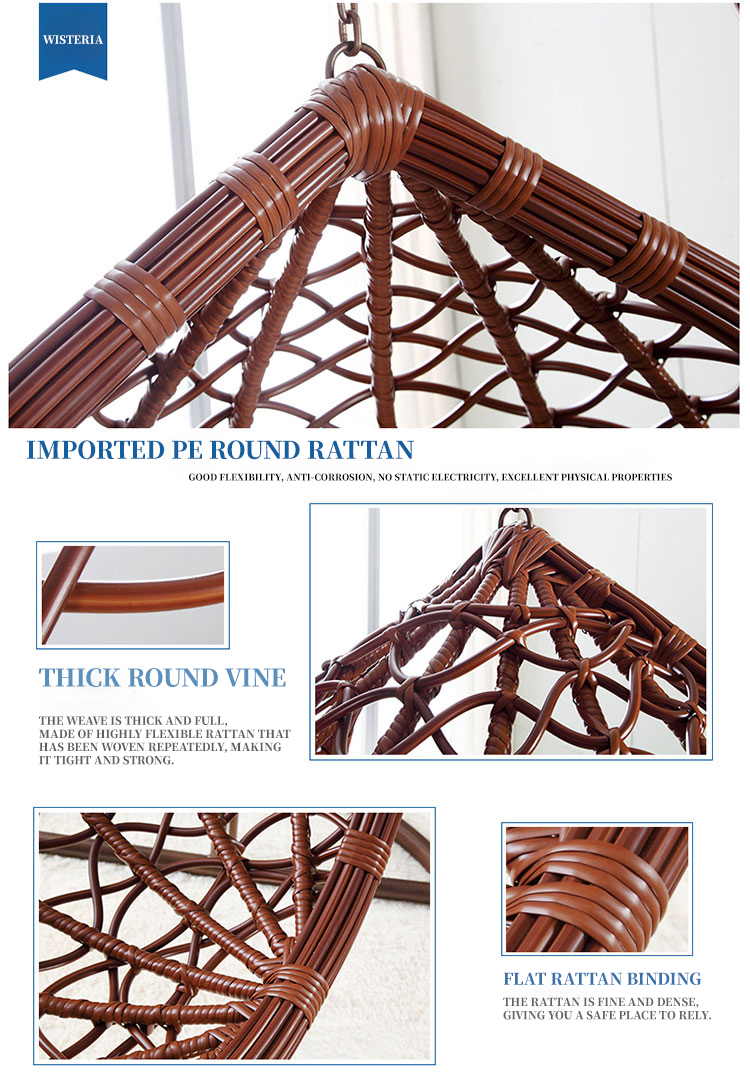 Easy to Washable Customized Family Hanging Basket Rattan Living Room Hanging Orchid Chair Falling Chair Swing