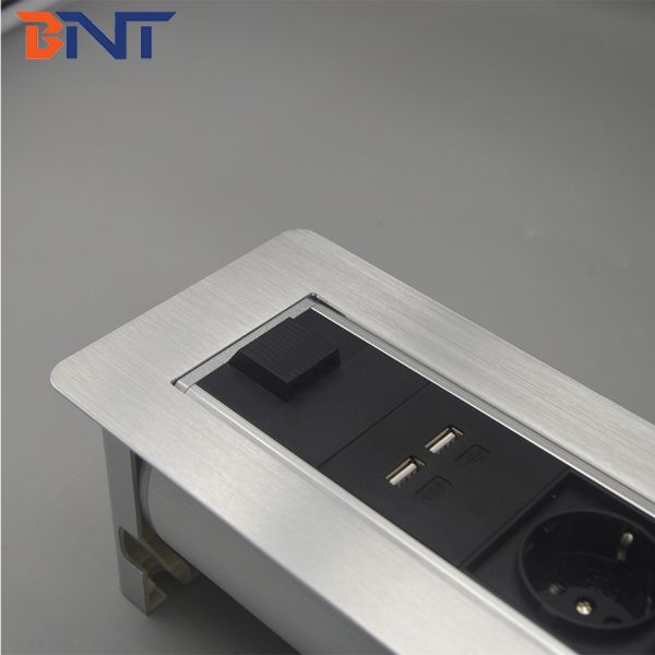 Electrical overturn flush mount table top power socket for office table