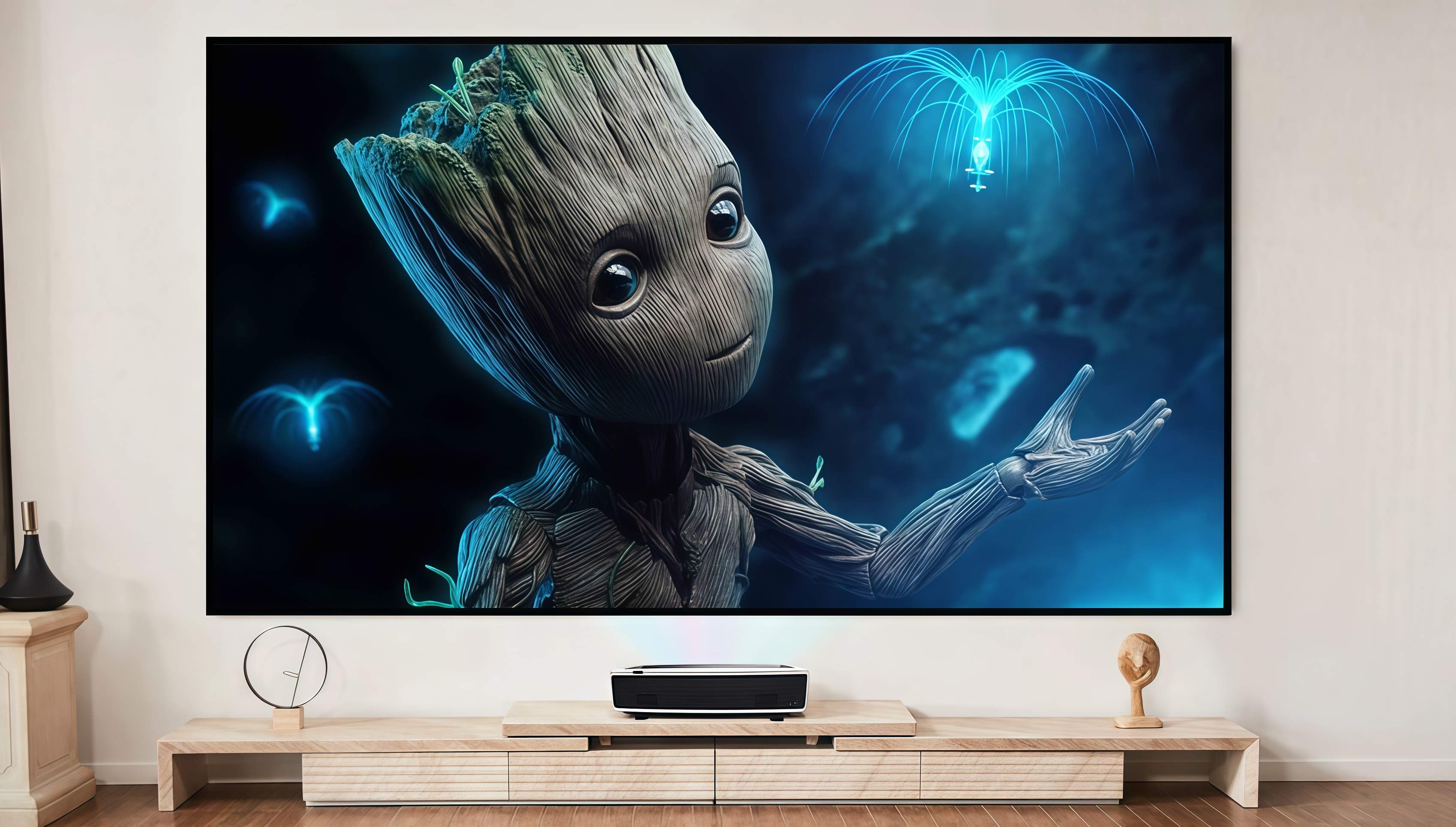 Flexible Installation Home Cinema Projector 5000 Lumens UST Laser Projector Energy Efficient