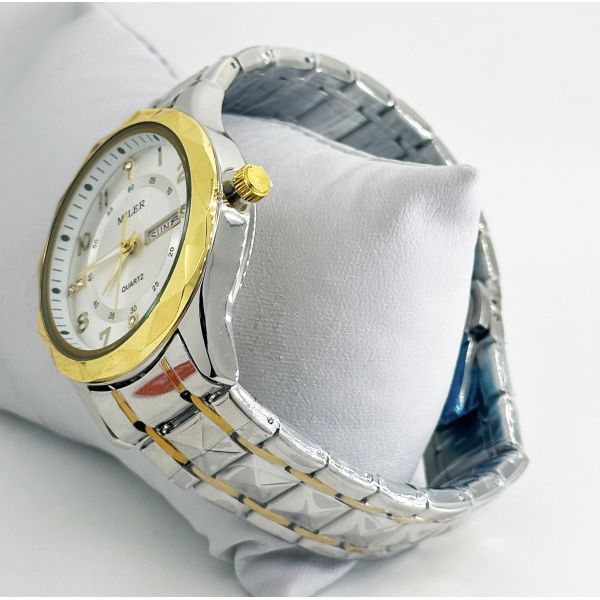 Miler Luxury Men Quartz Watch Waterproof Date Week Luminous Wristwatch Stainless Steel Men's Watches