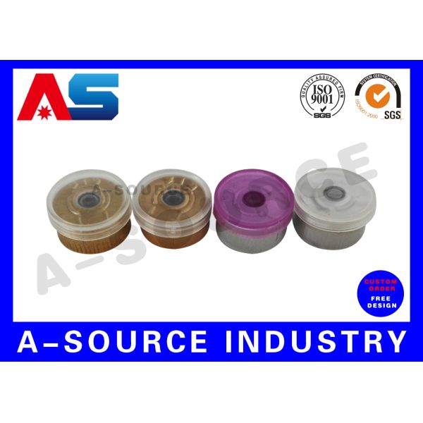 Glass Vial Aluminum Cap With Rubber Stopper For 10ml / 2ml Bottles electroplating black