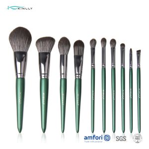 Quality 10PCS OEM Wooden Handle Makeup Brushes For Smudge for sale
