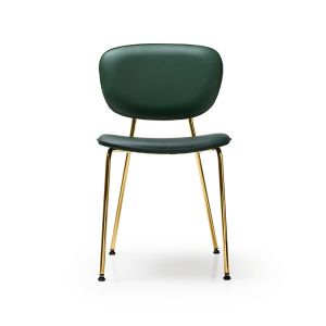 Quality Green Elegant Leather Dining Chairs / Small Stackable Olga Dining Chair for sale