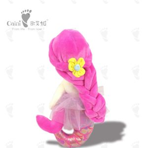 32cm Cotton Stuffed Animal Child Friendly Mermaid With Pink Hair
