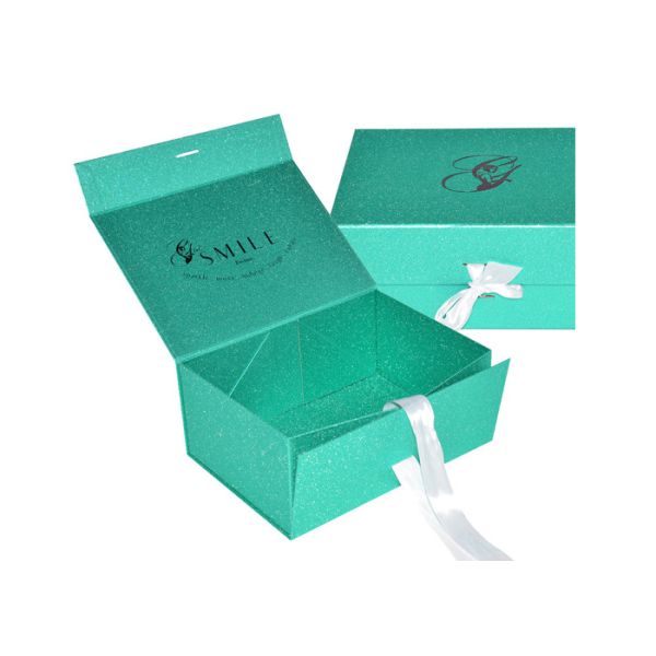 Custom Magnetic Closure Flip Lid Cardboard Shoe Boxes With Silver Foil Stamped Logo