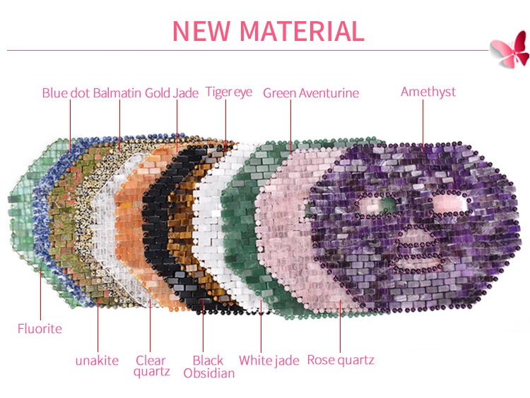 25cm Pink Natural Stone Eye Jade Sleep Mask Wrinkle Remover