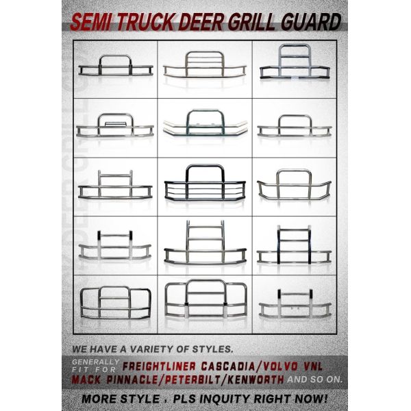 ODM 304 Stainless Steel Semi Truck Deer Grille Bumper For Vnl Freightliner Cascadia