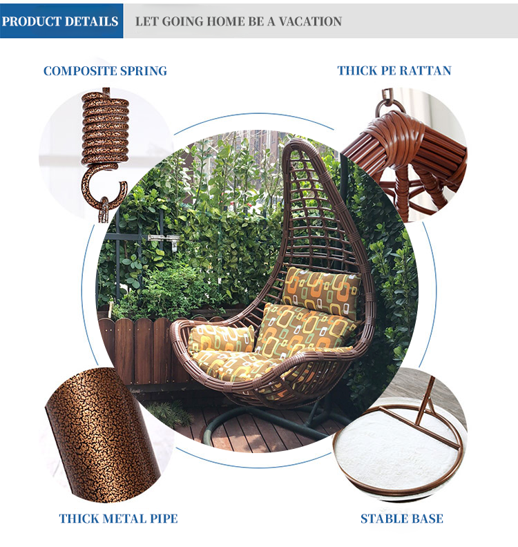 Easy to Washable Customized Family Hanging Basket Rattan Living Room Hanging Orchid Chair Falling Chair Swing