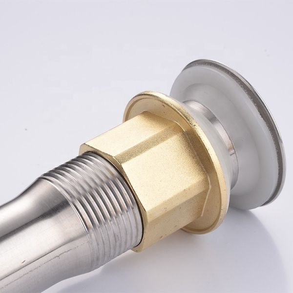 Polished Bathroom Drain Fittings 304 Stainless Steel Pop Up Brushed Nickel Sink Stopper