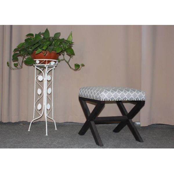 Home goods ottoman fabric ottoman stools X wood leg ottomans folding ottoman