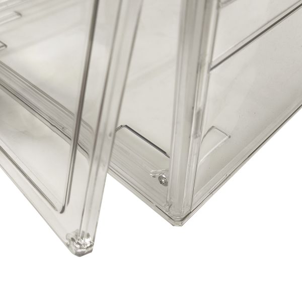 Custom Logo Clear Acrylic Magnetic Shoe Box Foldable Transparent Drop Front Stackable Sneaker Organizer