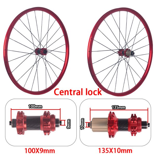 RUJIXU 27.5/29 Inch BMX Mountain Bike Wheelset with 24 Hole Aluminium Alloy Rim Disc Brake Wheelset