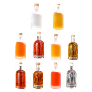 Quality Transparent Frosted Beverage Juice Wine bottle Whisky Vodka Spirit Liquor Glass Bottle for sale