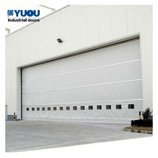 Double PVC Fabric Stacking Hangar Doors Steel 42m Width 17m Height IP64 For Airplane