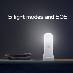 Motion Sensor Night Light Indoor USB Rechargeable Bedside Lamp Portable Adjustable Brightness Nightlight