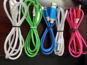 Quality 2.4A USB Flowing Light Led Three In One Data Cable Nylon Braided for sale