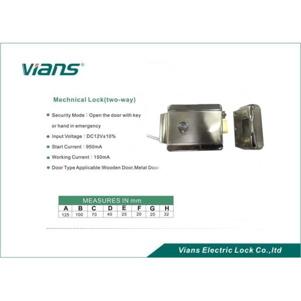 High Strengh Material Home door rim lock , stainless steel rim lock Opening Left Right