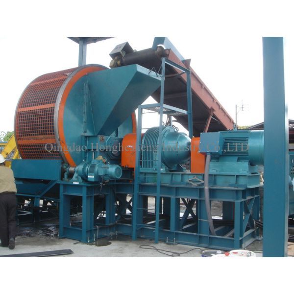 Automatic Used Car Tyre Shredding Machine Double Shaft Plastic Waste Tire Shredder