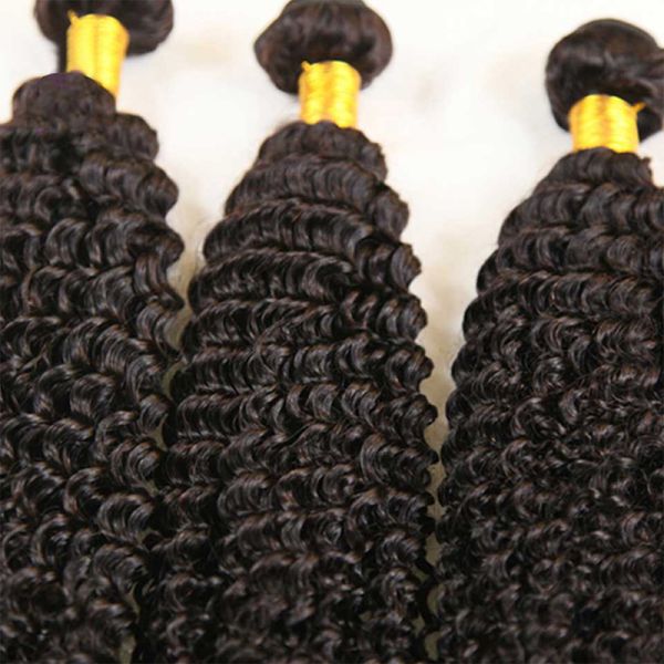 100 Unprocessed Virgin Curly Hair Bundles Natural Hair Line No Shedding
