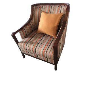 Quality Solid wood frame fabric upholstery hotel lounge chair/single sofa for sale