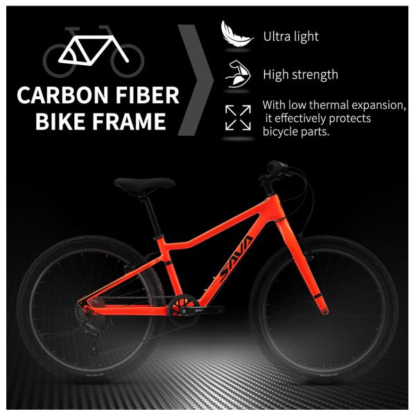 40 Inch SAVA Children Carbon Road Bike Yellow V Brake Kids Bicycle
