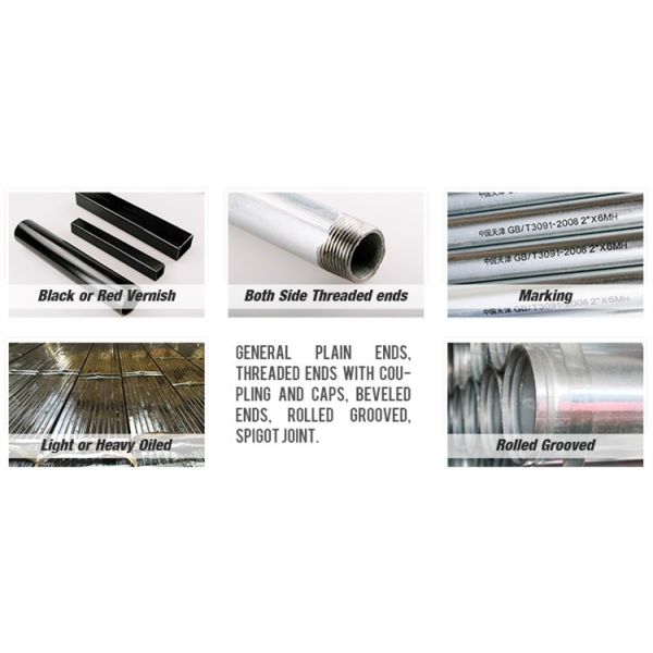 Manufacturer ERW Welded Steel Pipe Iron Black Tube Gi Galvanized Steel Pipe For Construction