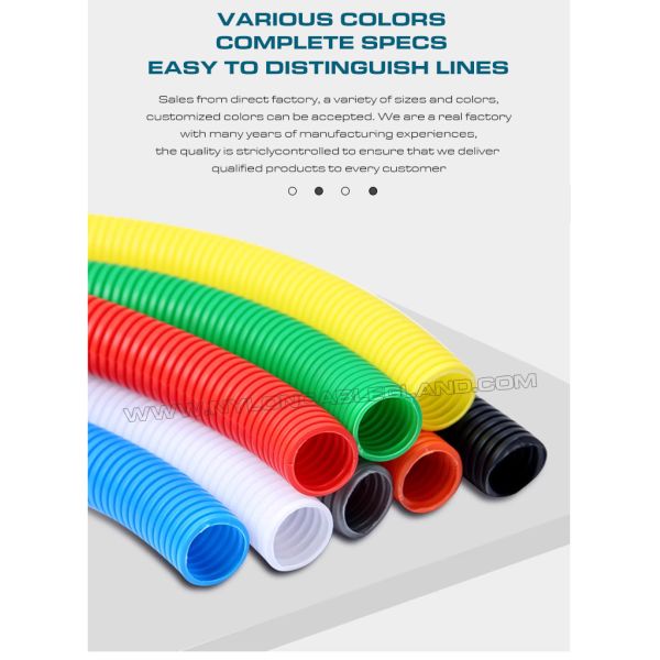 PA Polyamide Colored Electrical Conduit, AD15.8 Nylon Corrugated Tube 12mm Polymer Flexible Pipe for Wire Harness