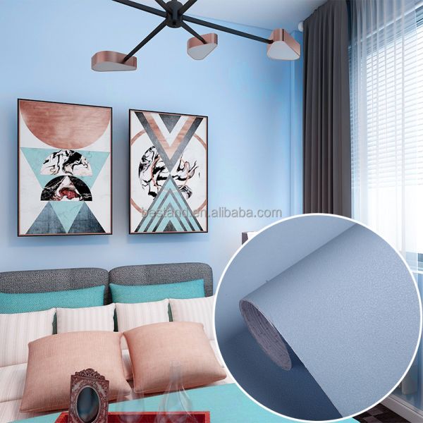 Removable Peel and Stick Plain Wallpaper Self-Adhesive 3D Decorative Wallpaper for Entertainment in Apartments