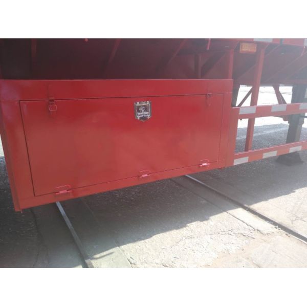 Heavy Duty Tri Axle Dump Truck , 50 Ton Flatbed Semi Truck Trailer For Container