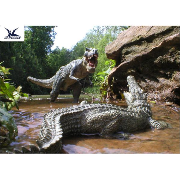 Water Park Simulation Life Size Animatronic Animal Realistic Crocodile Models