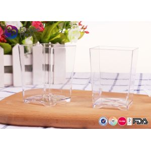 Quality Wedding Plastic Square Cups Environmental Protection 0.9mm Thickness for sale