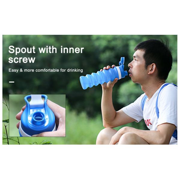 750ml Collapsible Silicone Foldable Water Bottle BPA Free