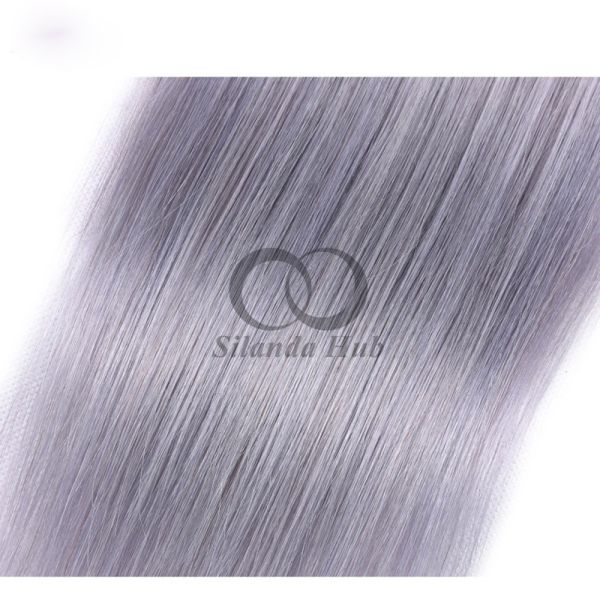 Grey Straight Remy Human Hair Bundles Sew In Weave Bundles Brazilian Bundle Deals
