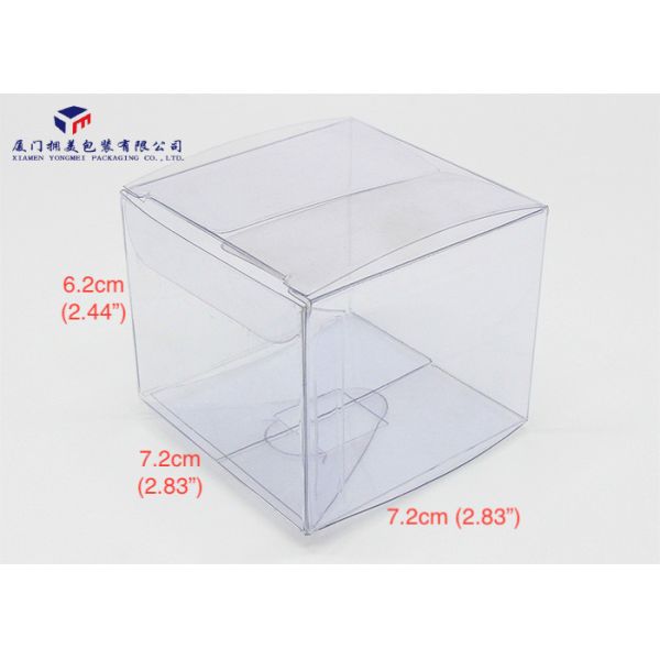 Rectangle Shape Clear Plastic Packaging PVC Boxes 7.2X7.2X6.2cm Eco Friendly