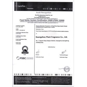 Guangzhou plant fragrance Co., Ltd Certifications
