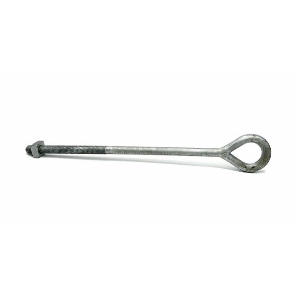 Oval Eye Bolt Anchors For Utility Poles Anchoring, Poleline Hardware Oval Eye Anchor Rod Support Tranmission Lines to Pole (5) ANSI/IEEE C135.1 Oval Eye Bolt Utility Pole Anchor Rod For Guying With Expanding And Cross Plate Anchors