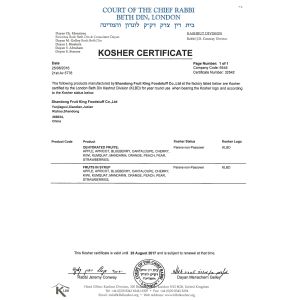SHAN DONG FRUIT KING FOODSTUFF CO.,LTD Certifications